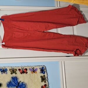 Cupshe Beach Rust Red Ruffle Hem Pants